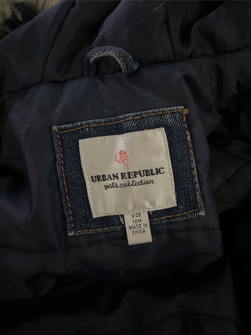 Urban Republic Toddler Blue Denim Hooded Jacket with Faux Fur Trim - Picture 7 of 9